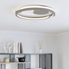 Retro műanyag plafon lámpa barna, Madhvi, 20 W, melegtől hidegig állítható fehér LED, távirányítóval