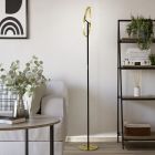 Design műanyag állólámpa sárgaréz, Corwin, 8,8 W, 3000 K LED, kosketushimmentimellä