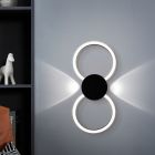 Design alumínium fali lámpa fekete, Vixa, 20 W, 3000 K LED