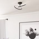 Design acél mennyezeti lámpa fekete, Minh, 12 W, white switch LED