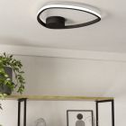 Design alumínium mennyezeti lámpa fekete, Minouche, 9,7 W, white switch LED, távirányítóval