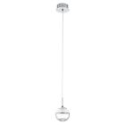 Design üveg függőlámpa króm, Jorg, 5 W, 3000 K LED