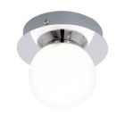 Retro üveg mennyezeti lámpa króm, Escha, 3 W, 3000 K LED, IP44