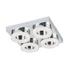 Retro műanyag fali lámpa króm, Arjo, 4 W, 3000 K LED