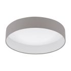 Szövet mennyezeti lámpa taupe, Guido, 18 W, 3000 K LED