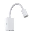 Retro műanyag fali lámpa fehér, Cafer, 4 W, 3000 K LED, kapcsolóval