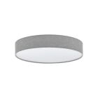 Retro műanyag mennyezeti lámpa szürke, Sila, 40 W, melegtől hidegig állítható fehér LED, távirányítóval