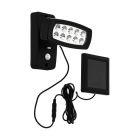 Műanyag napelemes kültéri fali lámpa fekete, Fuat, 2 W, 3000 K LED, IP44