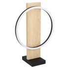 Vintage fa asztali lámpa fekete, Annebel, 12 W, 3000 K LED, kapcsolóval