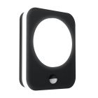 Retro alumínium mozgásérzékelős kültéri fali lámpa fekete, Luut, 9 W, 3000 K LED, IP44