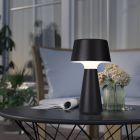 Műanyag kültéri asztali lámpa fekete, Peterke, 3 W, white switch LED, IP44, kosketushimmentimellä