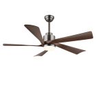 Barna modern mennyezeti ventilátor fémből, Frank, 20W, melegfehértől hidegfehérig állítható LED, távirányítóval