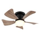 Barna modern mennyezeti ventilátor műanyagból, Herwin, 10W, melegfehértől hidegfehérig állítható LED, távirányítóval