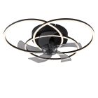 Fekete alumínium mennyezeti ventilátor, Kamiel, 40 W, melegfehértől hidegfehérig állítható LED, távirányítóval