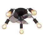 Fekete modern mennyezeti ventilátor fémből, Kiet, távirányítóval