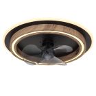 Barna modern mennyezeti ventilátor műanyagból, Lamine, 32W, melegfehértől hidegfehérig állítható LED, távirányítóval