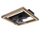 Barna modern mennyezeti ventilátor műanyagból, Lamyea, 24W, melegfehértől hidegfehérig állítható LED, távirányítóval
