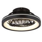 Fekete modern mennyezeti ventilátor műanyagból, Lenard, 40W, melegfehértől hidegfehérig állítható LED, távirányítóval