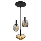 Design üveg függőlámpa fekete, Marjolein