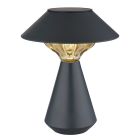 Retro műanyag napelemes asztali lámpa fekete, Nasr, 0,1 W, 3000 K LED, IP44, kapcsolóval