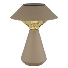 Retro műanyag napelemes asztali lámpa barna, Nasr, 0,1 W, 3000 K LED, IP44, kapcsolóval