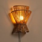 Rattan fali lámpa barna, Tasman, kapcsolóval
