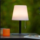 Fehér műanyag újratölthető kültéri asztali lámpa, Rio, 1,8 W, RGBW LED, IP44, húzókapcsolóval