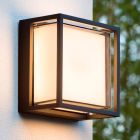 Fekete alumínium kültéri lámpa, Singa, 9,6 W, 2700 K LED, IP54