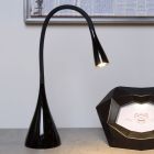 Fekete fém íróasztal lámpa, Zozy, 3 W, 3000 K LED, kosketushimmentimellä