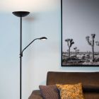 Fekete fém álló olvasólámpa, Zenith, 20 W, 3000 K LED