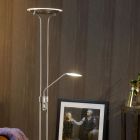Króm fém álló olvasólámpa, Champion, 20 W, 3000 K LED, kapcsolóval