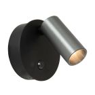 Szürke alumínium újratölthető fali lámpa, Toni, 2 W, white switch LED, kosketushimmentimellä