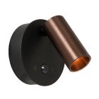 Barna alumínium újratölthető fali lámpa, Toni, 2 W, white switch LED, kosketushimmentimellä
