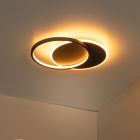 Fekete műanyag plafon lámpa, Axelle, 24 W, 2700 K LED, 3 fokozatban szabályozható