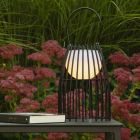Fekete fém kültéri asztali lámpa, Fjara, 0,3 W, 2700 K LED, IP44, kosketushimmentimellä