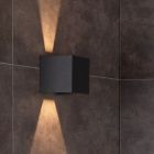 Fekete fém fel le fali lámpa, Axi, 6 W, 2700 K LED, IP54
