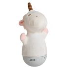 Fehér műanyag gyerek asztali lámpa, Dolly, 3 W, RGB LED, kapcsolóval