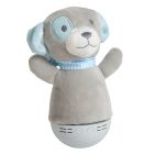 Szürke műanyag gyerek asztali lámpa, Dolly, 3 W, RGB LED, kapcsolóval