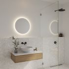 Szürke üveg tükör LED világítással, Dovina, 20 W, 4000 K LED, IP44, kapcsolóval