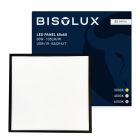 Fekete 60x60 cm-es LED Panel - 100 lm/W - UGR<19 - Állítható fehér - Háttérvilágítással