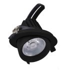 Fekete alumínium mélysugárzó, Shanaya, 30 W, white switch LED