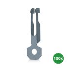 Lemezfal rugós szorító akasztófüllel fényvezetékek felfüggesztéséhez (100 darab)