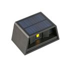 Fekete napelemes kültéri fali lámpa, műanyag, Shira, 3W, 2700K LED, IP65