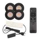 Alumínium terasz beépíthető spotlámpa fekete, Dico, 3 W, 2700 K LED, IP65, távirányítóval