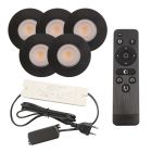Alumínium terasz beépíthető spotlámpa fekete, Dico, 3 W, 2700 K LED, IP65, távirányítóval