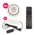 Alumínium terasz beépíthető spotlámpa fehér, Rona, 3 W, 2700 K LED, IP44, távirányítóval