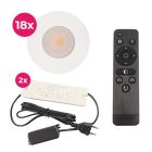Alumínium terasz beépíthető spotlámpa fehér, Dico, 3 W, 2700 K LED, IP65, távirányítóval