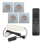Alumínium terasz beépíthető spotlámpa króm, Dico, 12 W, 2700 K LED, IP65, távirányítóval