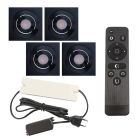 Alumínium terasz beépíthető spotlámpa fekete, Rona, 12 W, 2700 K LED, IP44, távirányítóval