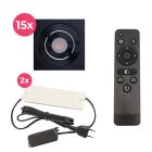 Alumínium terasz beépíthető spotlámpa fekete, Rona, 45 W, 2700 K LED, IP44, távirányítóval